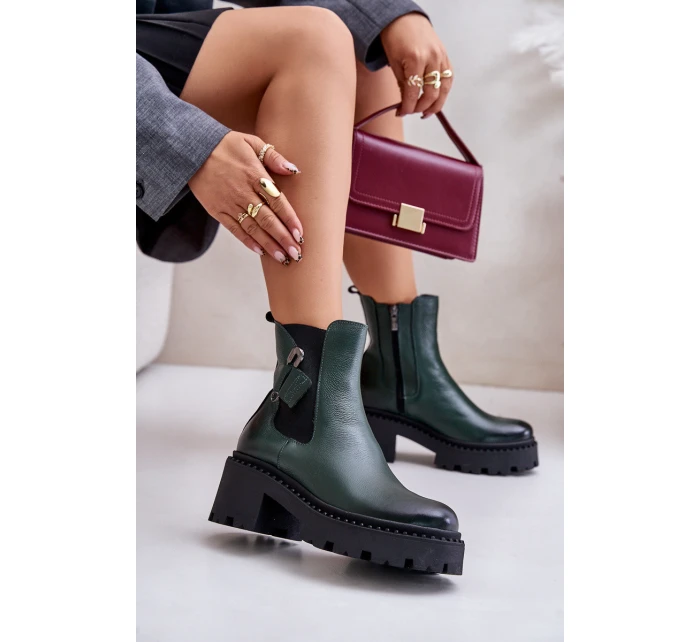 Kožené Zateplené Boty S Dekorací model 21673735 - Zazoo