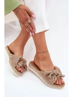 Klapki Damskie Na Platformie Z Plecionką I Kokardką Multikolor Alpireda Klapki Damskie Na Platformie Z Plecionką I Kokardką Multikolor Alpireda