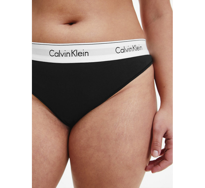 Dámske tangá Plus Size Thong Modern Cotton 000QF5117E001 čierna - Calvin Klein