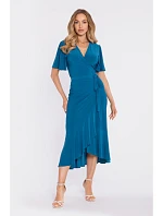Zavinovacie midi šaty M912 v morskej modrej farbe – Stylove Zavinovacie midi šaty M912 v morskej modrej farbe – Stylove