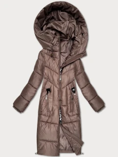 Hnedá zimná bunda S'West v dĺžke do polovice stehien (B/R8535-48)