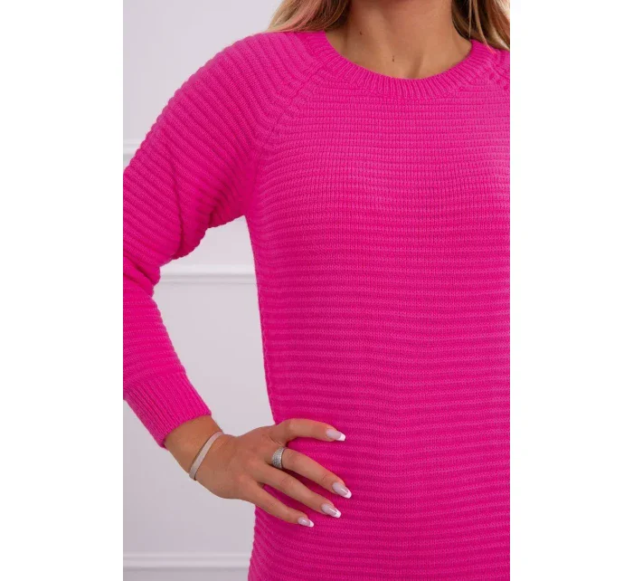Sveter Šaty pruhované ružové neónové Sveter Šaty pruhované ružové neónové