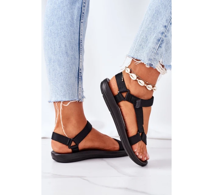 Damskie Sportowe Sandały Na Rzepy Czarne Ultimate Damskie Sportowe Sandały Na Rzepy Czarne Ultimate