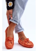 Damskie Zamszowe Mokasyny Pomarańczowe Si Passione Damskie Zamszowe Mokasyny Pomarańczowe Si Passione