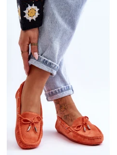 Damskie Zamszowe Mokasyny Pomarańczowe Si Passione