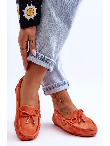Damskie Zamszowe Mokasyny Pomarańczowe Si Passione Damskie Zamszowe Mokasyny Pomarańczowe Si Passione