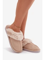 Dámské pantofle s kožešinou béžové Carisse Dámské pantofle s kožešinou béžové Carisse