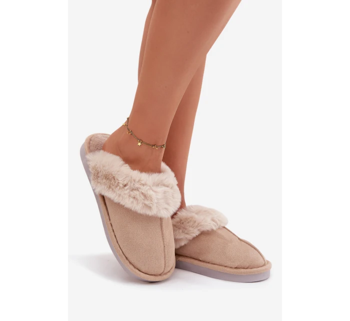 Dámské pantofle s kožešinou béžové Carisse Dámské pantofle s kožešinou béžové Carisse