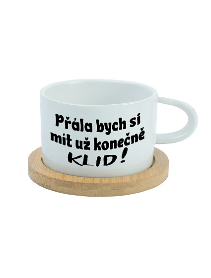 CHCEM KONEČNE MÁŤ KLID! - biely pohár na makrónky 200 ml CHCEM KONEČNE MÁŤ KLID! - biely pohár na makrónky 200 ml