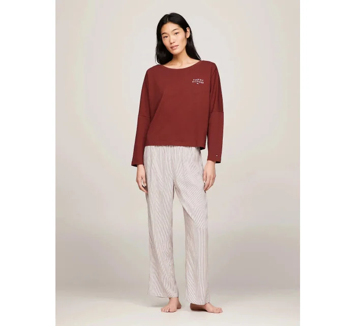 Dámske tričko s dlhým rukávom UW0UW04153 DW5 bordová - Tommy Hilfiger