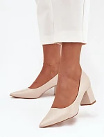 LL-380P Ryvessa béžové lodičky na platforme - Seastar