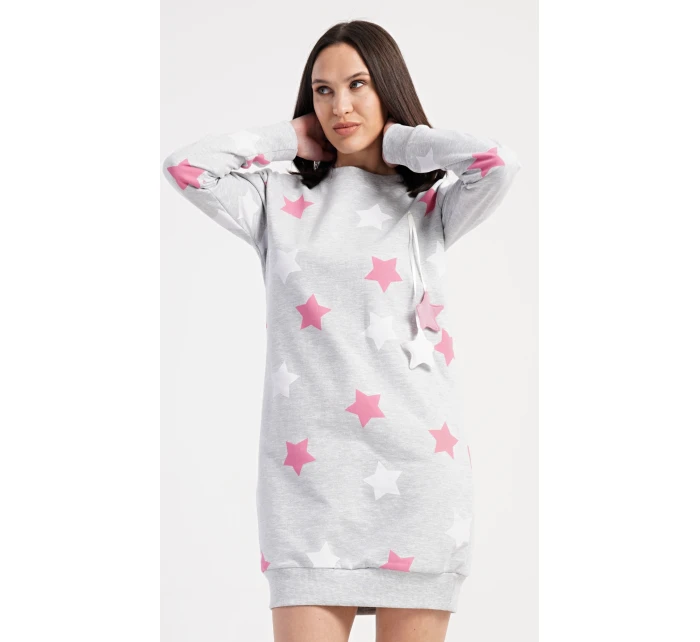 Dámske šaty s dlhým rukávom a hviezdami