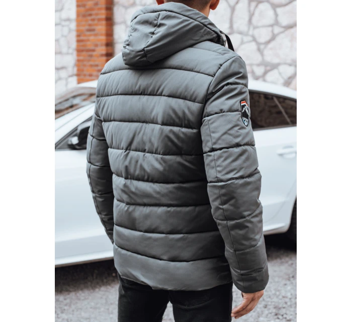 Pánská prošívaná zimní bunda s kapucí v grafitové barvě Dstreet model 21991450 - FashionStreet