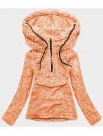 Oranžová melanžová plyšová dámska mikina (HH008-48)