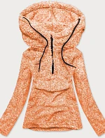 Oranžová melanžová plyšová dámska mikina (HH008-48)