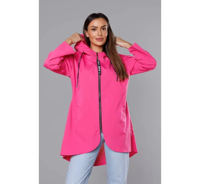 Ružový tenký asymetrický dámsky prehoz cez oblečenie (B8117-83)