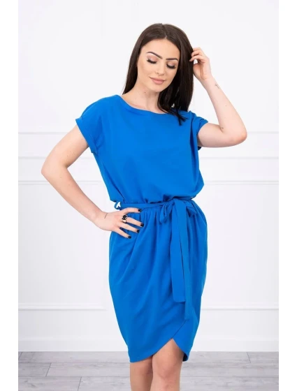 Šaty s obálkou dole chrpovo modré