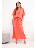 Dámský viskózový komplet s halenkou a sukní model 22185797 - K-Fashion Dámský viskózový komplet s halenkou a sukní model 22185797 - K-Fashion
