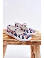 Dziecięce Baleriny W Kwiatuszki Granatowo-Szare Noah Dziecięce Baleriny W Kwiatuszki Granatowo-Szare Noah