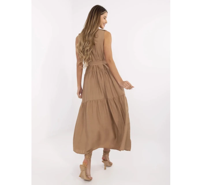 Sukienka MI SK model 21151252 camelowy - FPrice Sukienka MI SK model 21151252 camelowy - FPrice