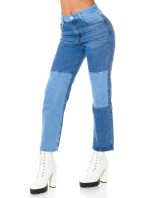 Trendy Patchwork Look Boyfriend Jeans