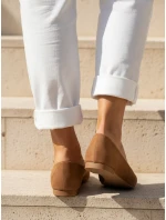 Dámske semišové špicaté baleríny hnedé FashionStreet ZY1349