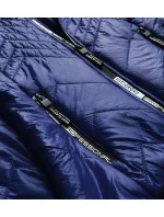 Tmavě modrá krátká dámská prošívaná bunda s kapucí model 14764904 - S'WEST