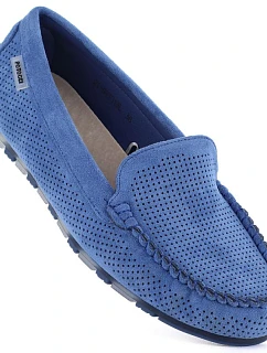 Dámske semišové poltopánky modré Potocki 09301