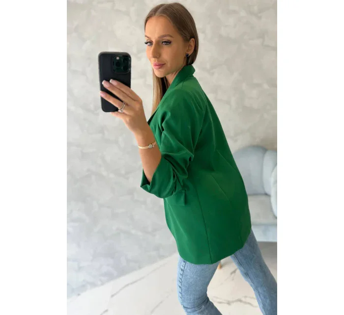 Bunda s klopou elegantní tmavě zelená