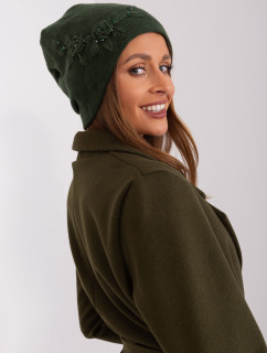 Tmavo zelená dámska pletená čiapka