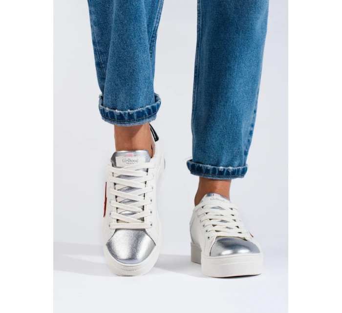 Trendy tenisky dámské bílé bez podpatku Trendy tenisky dámské bílé bez podpatku