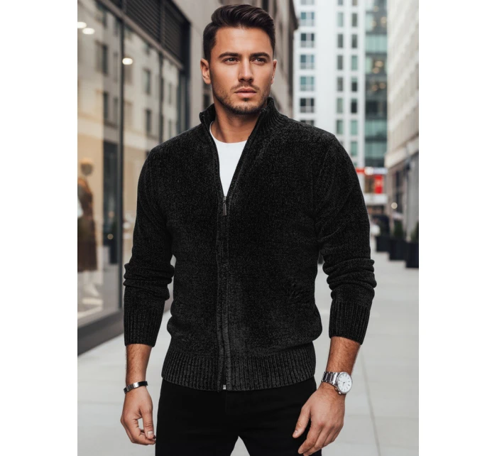 Pánský rozepínací svetr černý Dstreet model 21982388 - FashionStreet
