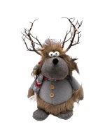 ZARIADENÝ RENNIFER S OSVETLENÝM TORCHOM Sivý 20x35x47CM detské