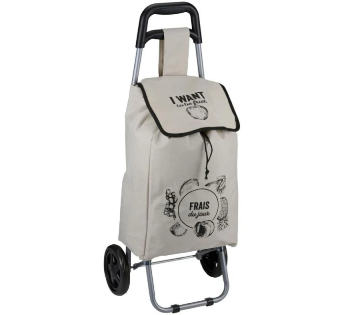 VOZÍK NA NÁKUPNÉ TAŠKY NA KOLIESKACH S RÁMOM 25 L SIVÝ