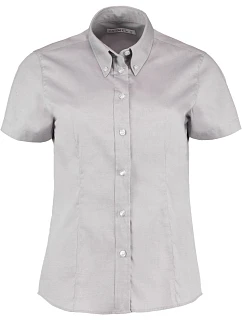Kustom Kit KK 701 (6-24) Blúzka Oxford s krátkymi rukávmi 43.0701 striebornosivá