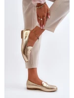 Dámské mokasíny na ploché podrážce zlaté model 21653969 - EVENTO