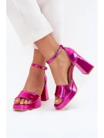 Dámské Sandály Na Podpatku Fuchsie model 21703017 - Boto