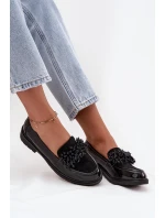 Damskie Mokasyny Lakierowane S.Barski HY52-369B Czarne