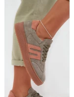 Dámské tenisky z pravé semiše Zelené Delyssia