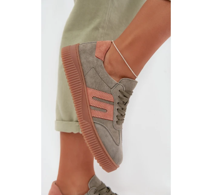 Dámské tenisky z pravé semiše Zelené Delyssia