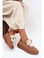 Semišové tenisky s šněrováním  Camel model 22355641 - Kobbo