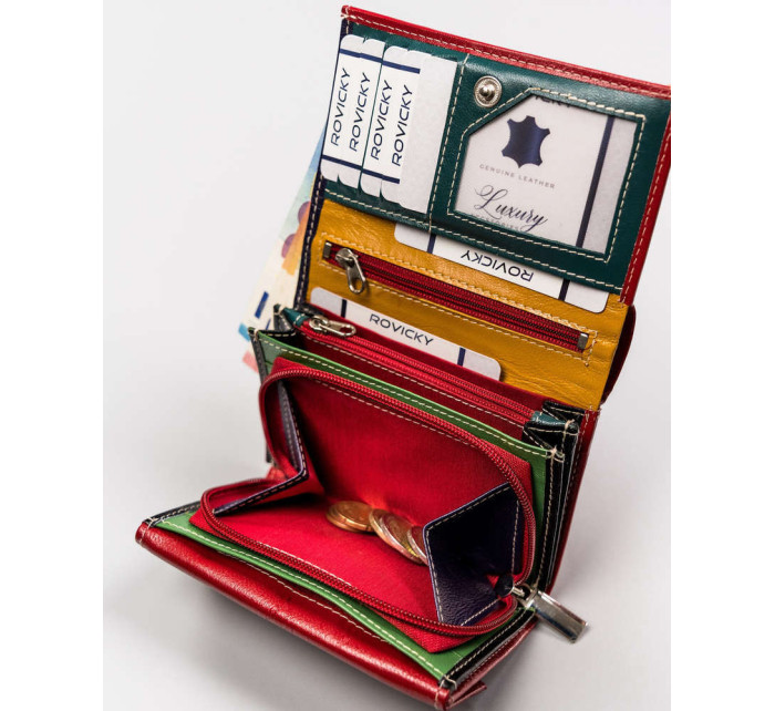 Dámska peňaženka [DH] Dámska kožená peňaženka R RD 02 GCL červená