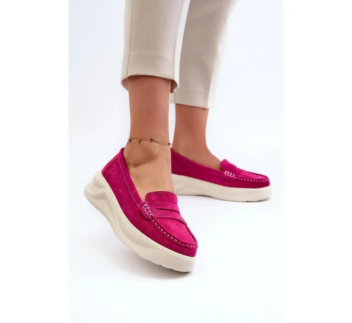 Dámské mokasíny model 21184641 fuchsia Step in style - SWEET SHOES Dámské mokasíny model 21184641 fuchsia Step in style - SWEET SHOES