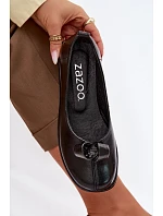 Dámske kožené poltopánky 379 black - Zazoo