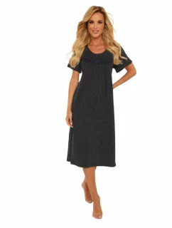 Dlouhá dámská noční košile s krátkými rukávy model 7934858 - De Lafense