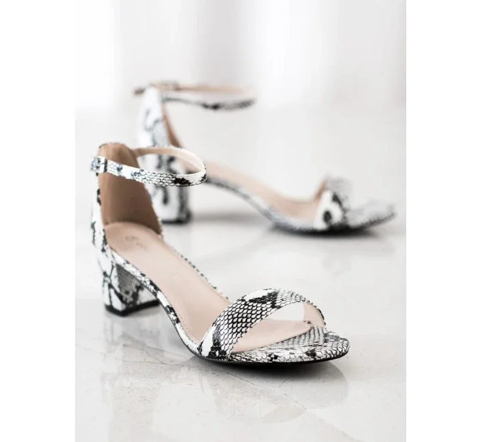 Moderní  sandály se zvířecím motivem dámské na širokém podpatku