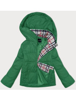 Miss TiTi voľná zelená dámska bunda s kapucňou (2360)