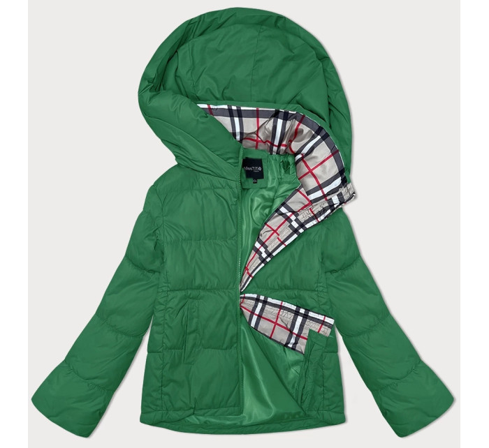 Miss TiTi voľná zelená dámska bunda s kapucňou (2360)