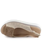 Dámské sandály na silné zlaté platformě model 22015147 - Potocki