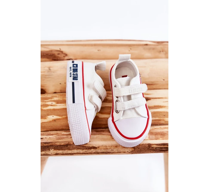 Dětské látkové tenisky se suchým zipem BIG STAR model 21594950 Bílá - Big Star Shoes